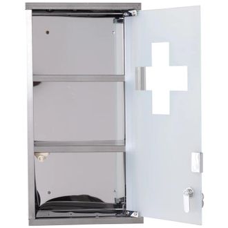 HOMCOM Stainless Steel Wall Mounted Medicine Cabinet-Silver | TJ Hughes Silver
