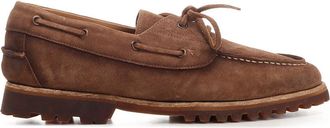 Corvari Suede Boat Shoes Lace-Up Shoes Marrone-Uomo