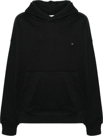 A Paper Kid brooch-detail cotton hoodie - unisex - Cotton - S - Black