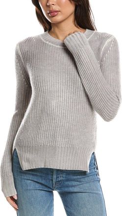 Fort&eacute; Cashmere Spray Print High-Low 100% Cashmere Sweater