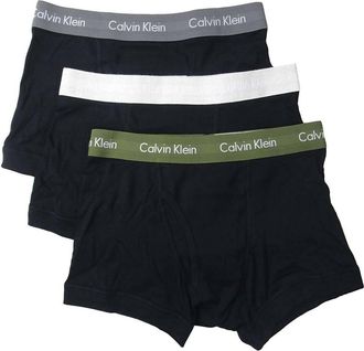 Calvin Klein Mens Core Plus 3-Pack Trunk Boxer Briefs In Black-Green