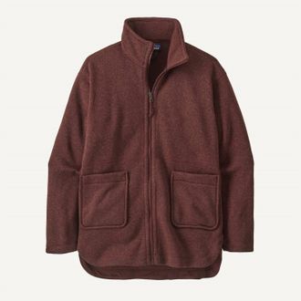 Patagonia Womens Better Sweater Oversized Coat In Dark Ruby