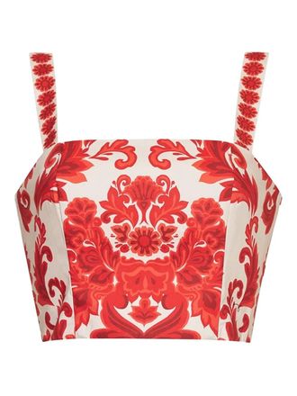 Cara Cara Helena floral-print smocked top - women - Cotton - L - Red