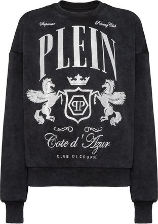 Philipp Plein Sweatshirt - Dames - Sweatshirts - Zwart - S - Katoen - Hoodies & sweatvesten