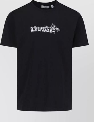 Off-white cotton short-sleeve t-shirt