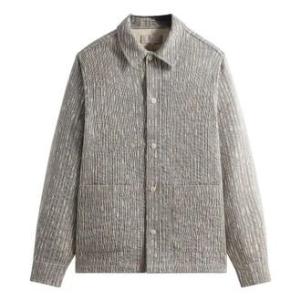 Kith SS24 Slub Boucle Boxy Collared Overshirt Ink KHM031816-432