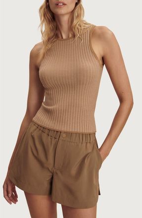 Varley Hanson Rib Knit Tank in Mid Tan at Nordstrom, Size Xx-Small