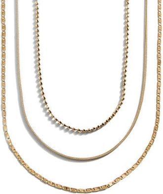 BaubleBar Anita Set of 3 Water Resistant Necklaces in Gold at Nordstrom