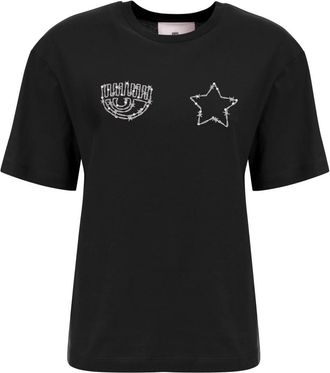 Chiara Ferragni T-Shirt - Dames - T-shirts - Zwart - S - Katoen - Tops