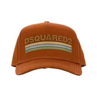 Dsquared2 Baseball Cap - Heren - Petten - Oranje - ONE Size - Katoen - Accessoires