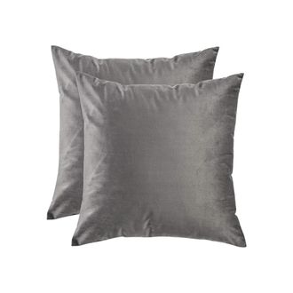 OEM Juego De Dos Fundas De Almohada Cterwk Con Ribete De Terciopelo, Fundas De Coj&iacute;n Cuadradas Suaves De Color Liso, Adecuadas Para Sala De Estar, Dormito