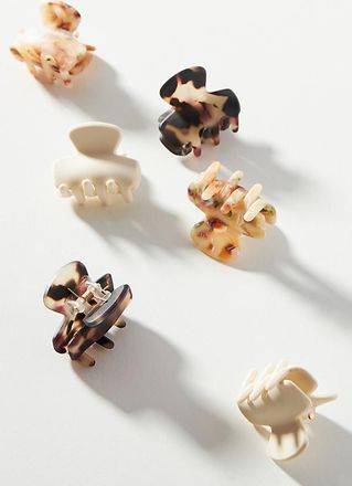 Anthropologie Speckled Mini Hair Clip Set