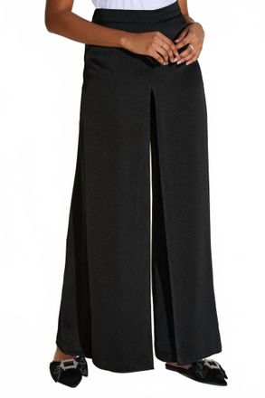 Joseph Ribkoff Wide Leg Pant With Front Overlay In Black