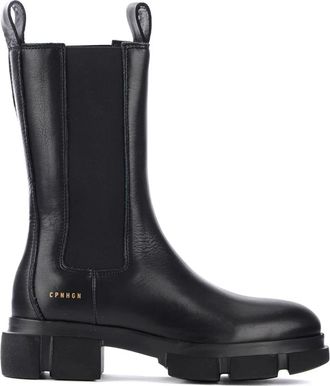 Copenhagen Chunky Boot - Dames - Chelseaboots - Zwart - 36 EU - Leer - Schoenen