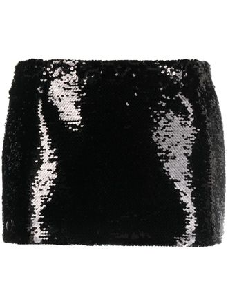 Philipp Plein sequin-embellished miniskirt - women - Polyester/Polyamide/Acetate/Elastane/Polyester - S - Black
