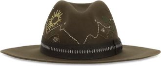 Golden Goose Cappello Fedora ricamato - - Accessories - unisex - Verde - S
