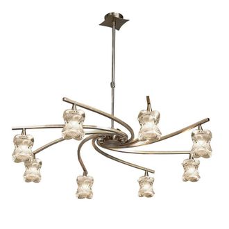 Netlighting Rosa Del Desierto Telescopic Pendant 8 Light G9 Antique Brass in Bronze