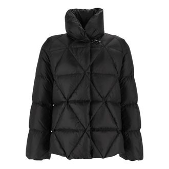 Fay Down Cape Raglan Argyle + Gancio - Jackets - Mujer - Negro - M