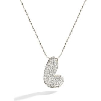 Mint & Lily Pave Bubble Initial Necklace in Silver /Letter L at Nordstrom