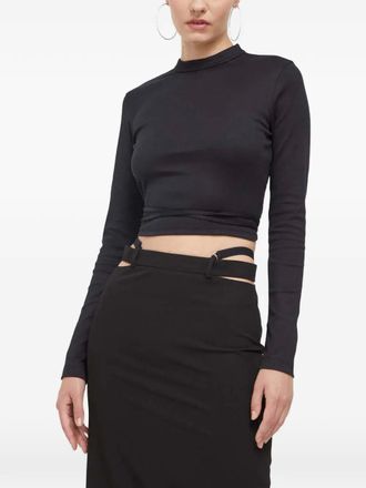 HUGO BOSS Top met uitgesneden detail en logo - Zwart