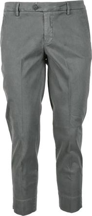 Bonheur Tailored Grey Cotton Stretch Trousers With Modern Fit
