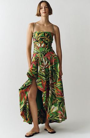 Farm Rio Cotton Tropical Print Maxi Dress