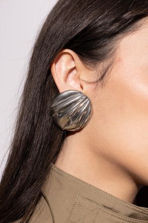 Chlo&eacute; Pleats Clip-on Earrings, Womens, Silver