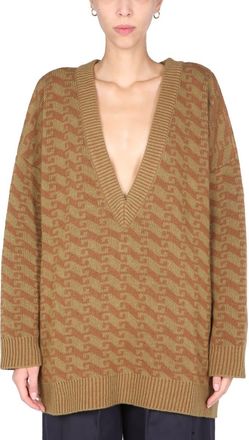 JEJIA V-neck Jacquard Sweater