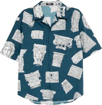 Versace Camicia in popeline di cotone - Blu