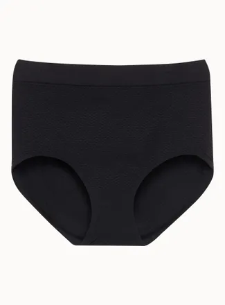 Miiyu Womens Textured high-waist classic Hipster Panties Nylon