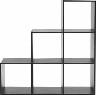 Mobili Rebecca Estantería con 6 cubos de mdf negra