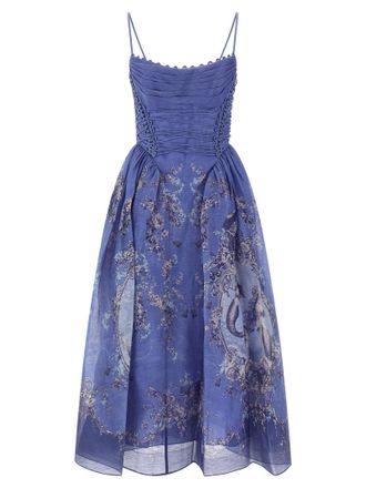 Zimmermann Blue Linen Long Womens Dress