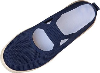 Generic Navy Ladies Everyday Breathable Mesh Moccasins Low Heel Flat Sole All Day Comfort