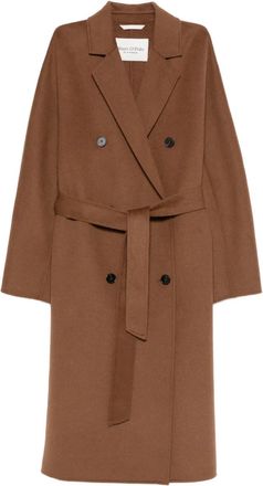 Marc O'Polo Jas met ceintuur en dubbele rij knopen - Bruin