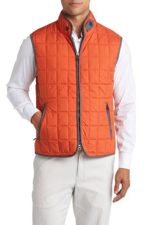 Scott Barber Quilted Water-Resistant Puffer Vest In Ochre