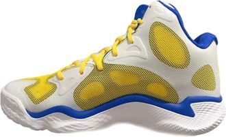 Under Armour Spawn FloTro Basketball Shoes White Yellow Blue 3026640-100