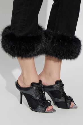 Balenciaga Stapler Heeled Mules, Womens, Black