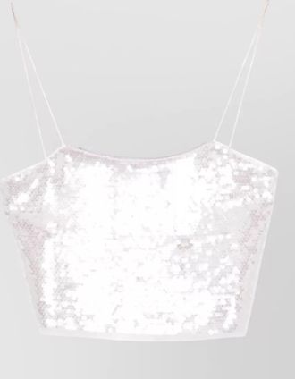 Forte_Forte sequin cropped top spaghetti strap design