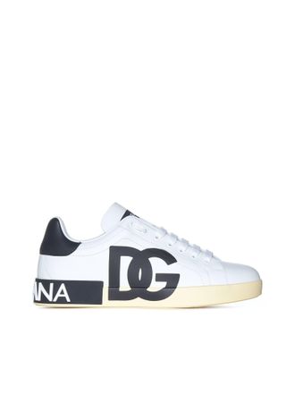 Dolce & Gabbana Portofino Nappa Sneaker With Printed Dg Logo