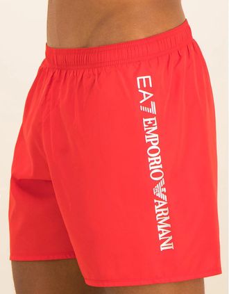 Emporio Armani Mens Stretch Swim Shorts - Red - Size: 32