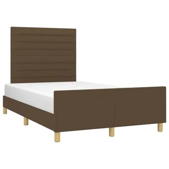 vidaXL Vidaxl - Estructura De Cama Sin Colch&oacute;n Tela Marr&oacute;n Oscuro 120x200 Cm