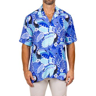 Maceoo Apachi Marthy Camp Shirt in Blue at Nordstrom, Size 6