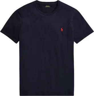 Polo Ralph Lauren Tops, Heren, Blauw, M, Katoen, Custom Slim-Fit Jersey T-Shirt