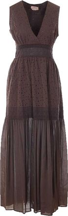 Twinset Coffee Brown Long Dress