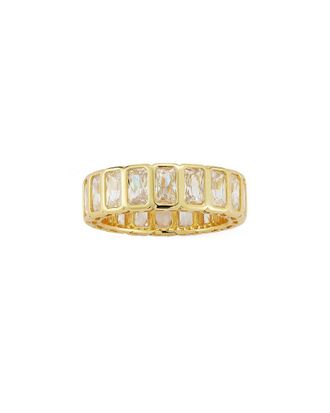 Glaze Jewelry 14K Over Silver Cz Bezel Set Eternity Band Ring