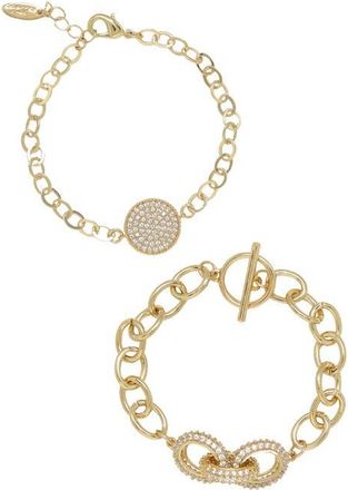 Ettika Set of 2 Pavé Bracelets in Gold at Nordstrom