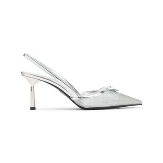Prada Silver Slingback Pumps