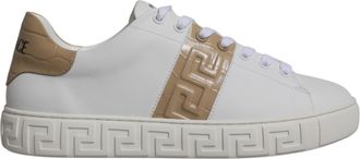 Versace Mens Greca Sneakers Lowtop Style - White Leather - Size EU 40
