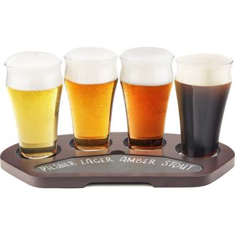 Final Touch Craft Beer Flight Set in Clear at Nordstrom