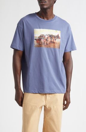 Sky High Farm Workwear Gender Inclusive Pigs Farm Regenerative Cotton Graphic T-Shirt in Navy at Nordstrom, Size X-Large